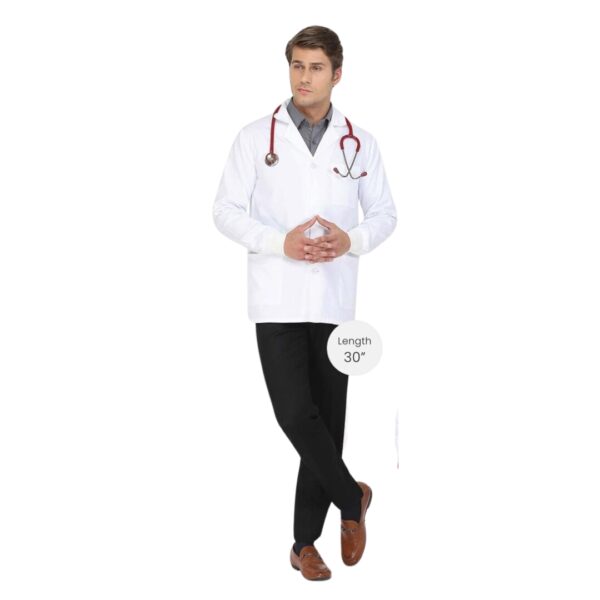 UNISEX LAB COAT SNAP CLOSURE HALF SLEEVE WITH KNIT CUFF